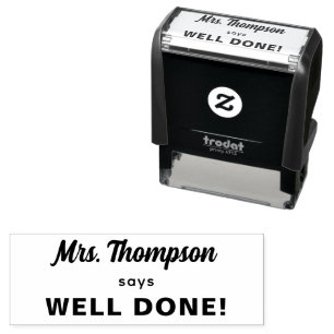 Custom Teacher Name Well Done! Self-inking Stamp