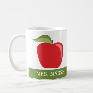 Custom Teacher Name with Modern Apple Coffee Mug