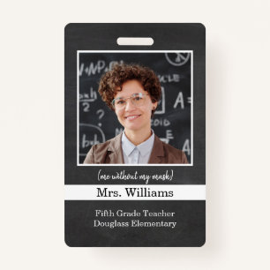 Custom Teacher Photo ID Badge for school classroom