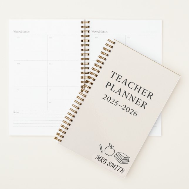 Custom Teacher Planner 2025–2026 – Personalized (Display)