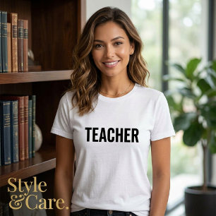 Custom TEACHER Text Tee for Women Bella Canvas