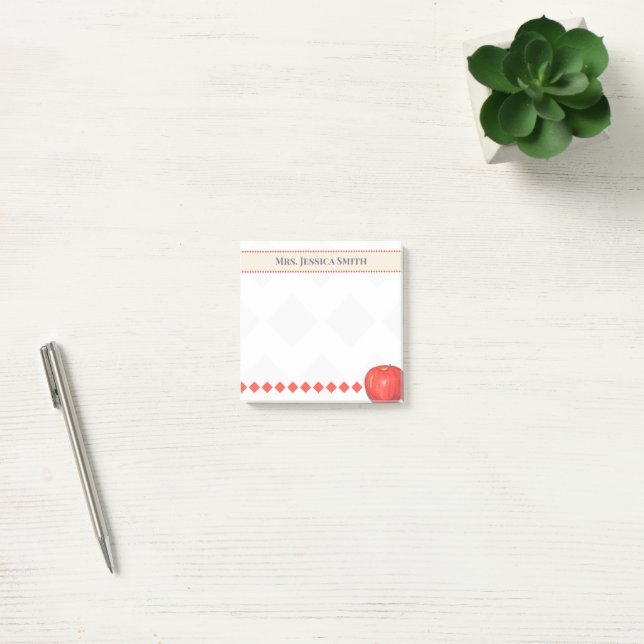 Custom Teacher's Name Apple Post-it Notes (Office)