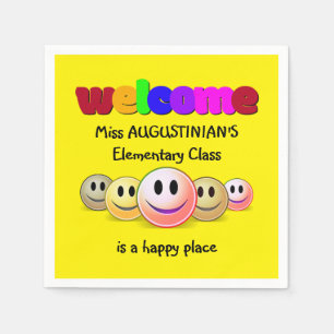 Custom Teachers Welcome Class Paper Napkin
