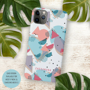 Custom Teal Blue Blush Peach Orange Pink Mosaic iPhone 11 Pro Max Case