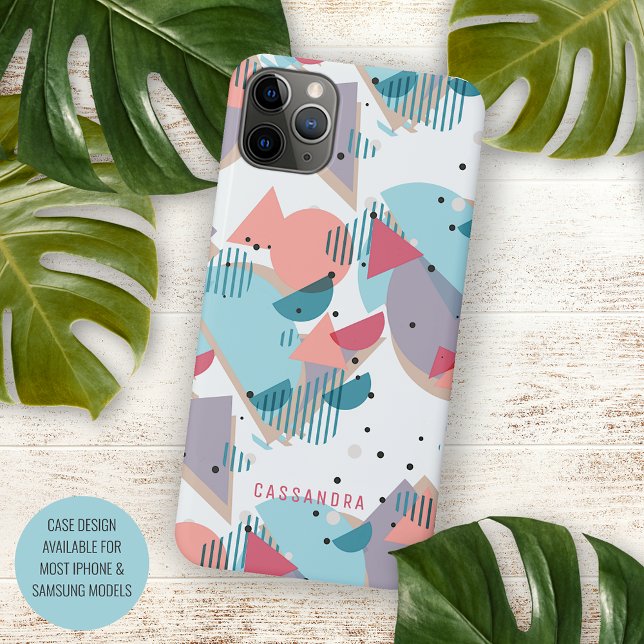 Custom Teal Blue Blush Peach Orange Pink Mosaic Case-Mate iPhone Case (Creator Uploaded)