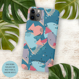 Custom Teal Blue Blush Peach Orange Pink Mosaic iPhone 16 Pro Max Case