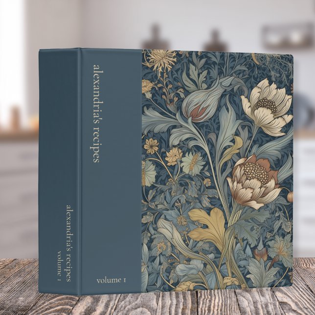 Custom Teal Blue Floral Recipe Binder (Creator Uploaded)