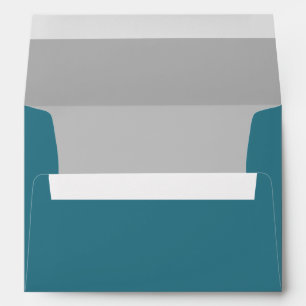 Custom Teal Blue & Grey Envelope w/ Return Address