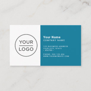 Custom teal blue modern minimalist any color business card