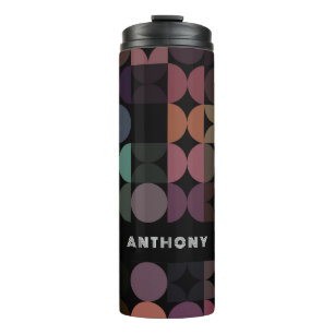 Custom Teal Blue Purple Black Hip Art Pattern Thermal Tumbler