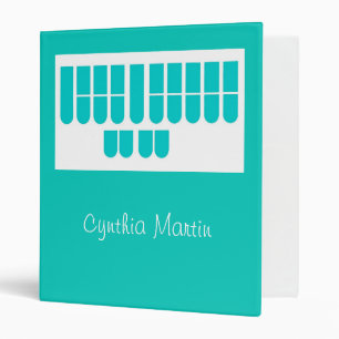 Custom teal court reporter keys binder