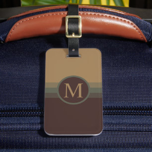 Custom Teal Olive Green Grey Brown Colour Block Luggage Tag