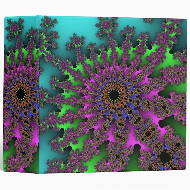 Custom Teal Purple Burst Binder (Front/Spine)