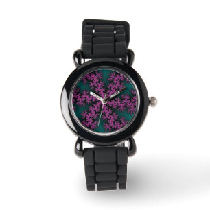 Custom Teal Purple Snowflake Watch