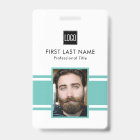 Custom Teal & White Business ID Badge