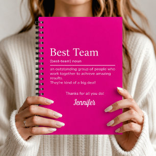 Custom Team Corporate Staff Appreciation Employee Notebook