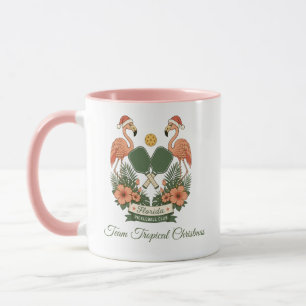 Custom Team Flamingo Christmas Pickleball Mug