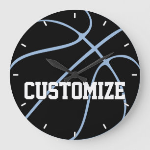 Custom Team Name and Colour Basketball Large Clock