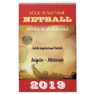 Custom Team Name Personalised 2019 Netball Calendar