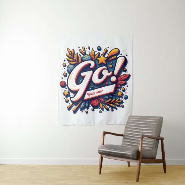 Custom Team Pride Mascot Tapestry (In Situ)