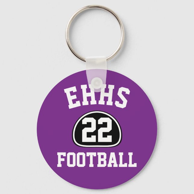 Custom Team Pride Team Name and Number/Class Year Keychain (Front)