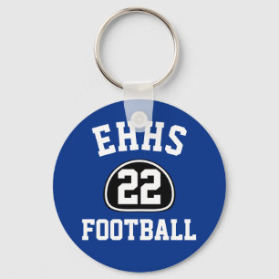 Custom Team Pride Team Name and Number/Class Year Keychain