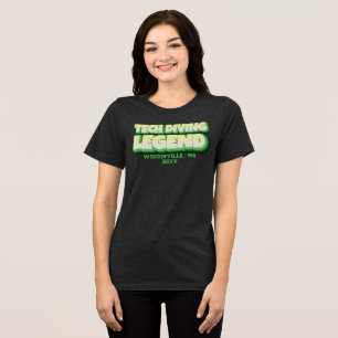 Custom Technical Diver Location Date Name Tri-Blend Shirt