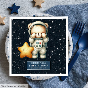 Custom Teddy Astronaut Napkins for Boy Party