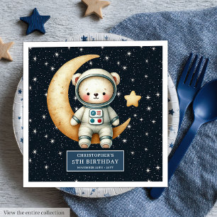 Custom Teddy Bear Astronaut Napkins Baby Shower 