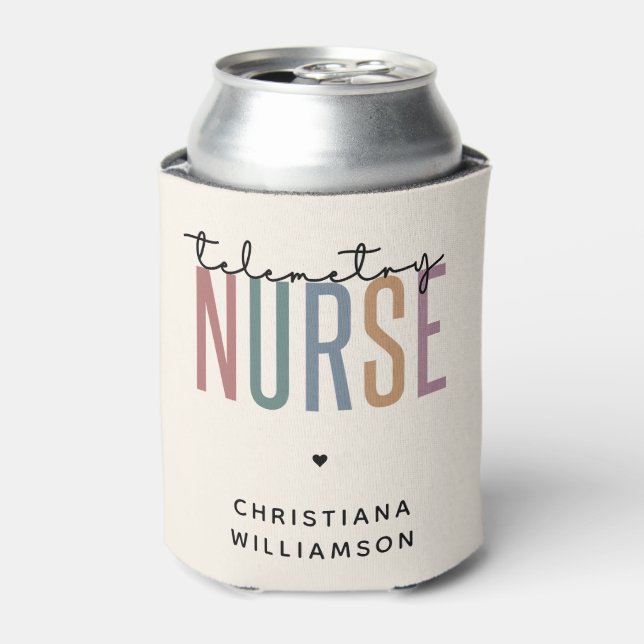 Custom Telemetry nurse Telemetry Nursing Gifts Can Cooler (Can Front)