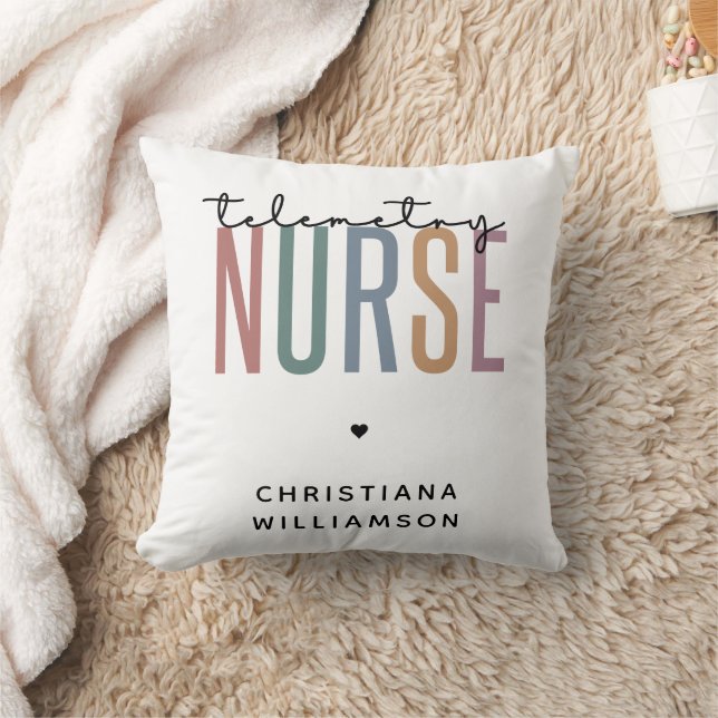 Custom Telemetry nurse Telemetry Nursing Gifts Throw Pillow (Blanket)