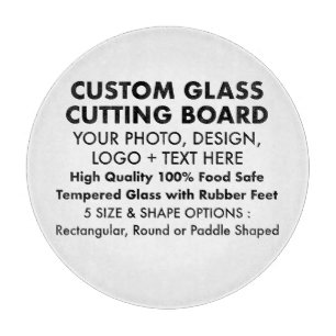 Custom Tempered Glass Cutting Board - 12" Round