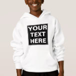 Custom Template Add Name Text Photo Kids Boys<br><div class="desc">Boys Hoodies Pullover Add Image Logo Text Here Clothing Apparel Template Personalized White Hooded Sweatshirt Pullover.</div>