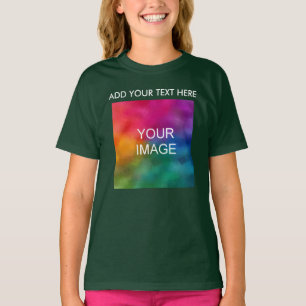 Custom Template Add Your Text Photo Kids Girls T-Shirt
