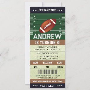 Custom Template American Football Ticket birthday