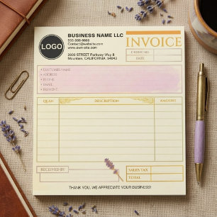 (Custom Template) Business Logo Invoice Sales Form Notepad