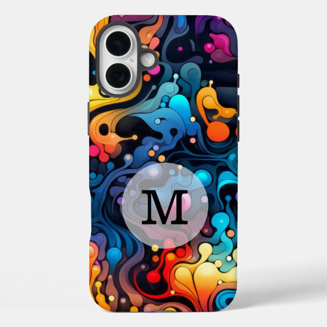 Custom Template Colourful Wavy Pattern Case-Mate iPhone Case (Back)