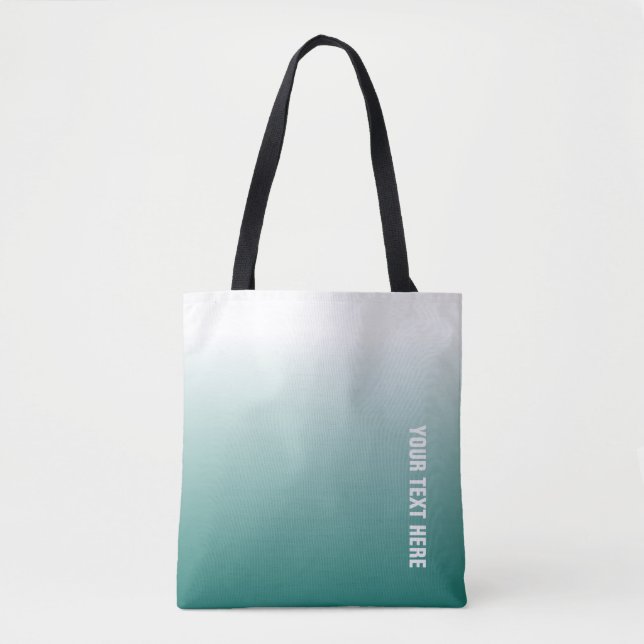 Custom Template Elegant Teal Modern Personalized Tote Bag (Front)