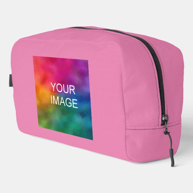 Custom Template Image Photo Cute Simple Pink Dopp Kit (Right Corner)