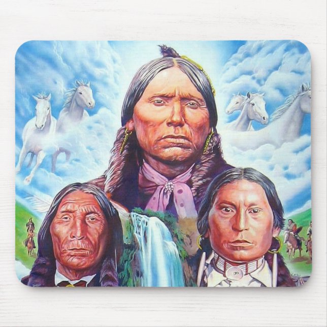 Custom Template Indian Chiefs Native Americans Mouse Pad (Front)