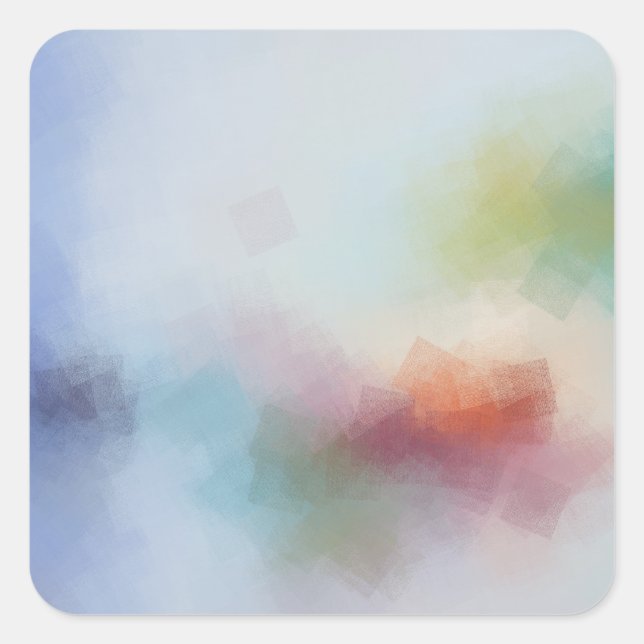 Custom Template Modern Abstract Trendy Colourful Square Sticker (Front)