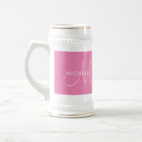 Custom Template Names Initial Monogram Pink White