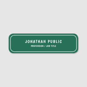 Custom Template Pine Tree Green White Christmas Name Tag