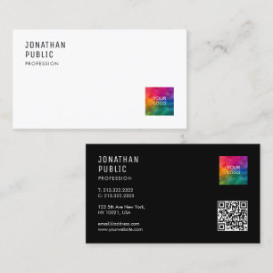 Custom Template QR Code Logo Modern Elegant Simple Business Card
