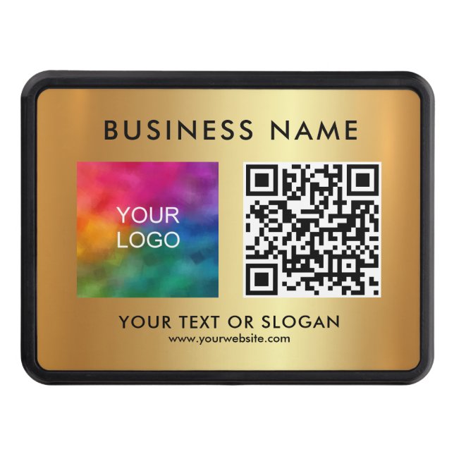 Custom Template Upload Your Business Logo QR Code Trailer Hitch Cover (Front)