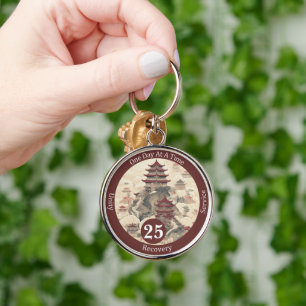 Custom Temple Recovery Milestone Gift Keychain