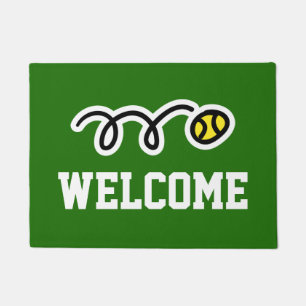 Custom tennis ball design welcome doormat