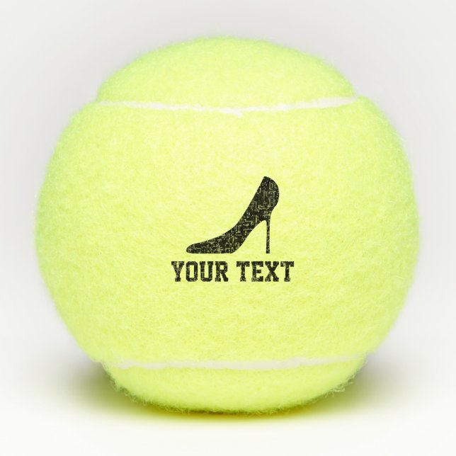 Custom tennis balls with high heel stiletto shoe (Front)