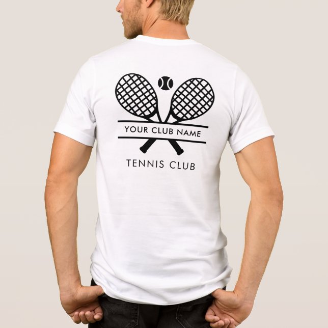Custom Tennis Club Name Team Player Matching Tri-Blend Shirt (Back)