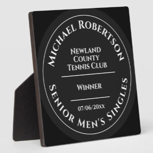 Custom Tennis Club Tournament Placement Trophy Plaque